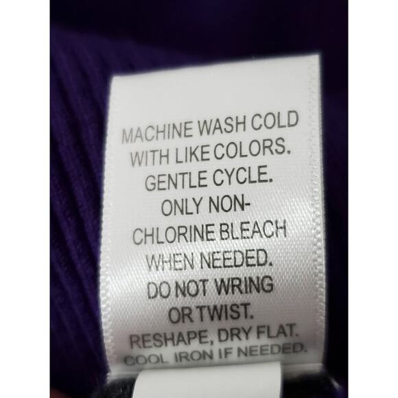 APT 9 Women's Purple & Gray Striped Cowl Neck Sweater Sz S - Picture 9 of 9